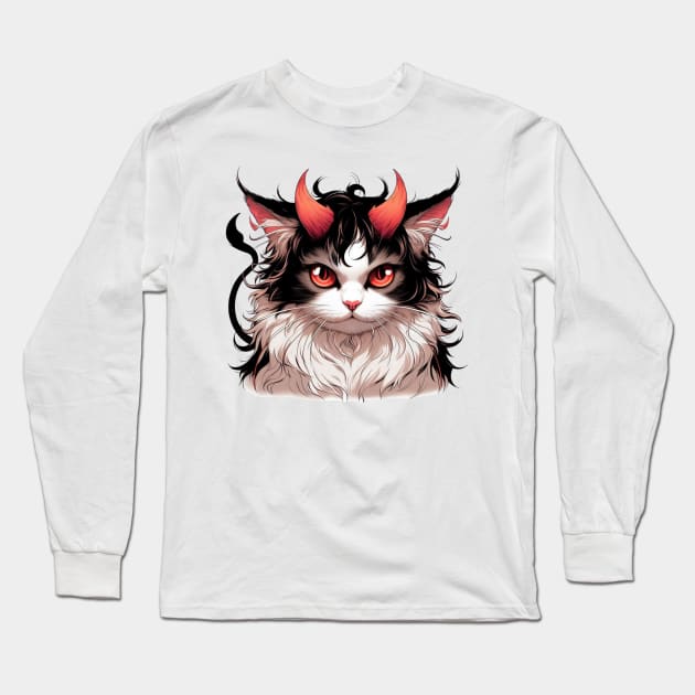 Vicious Anime Kitty Long Sleeve T-Shirt by Shawn's Domain